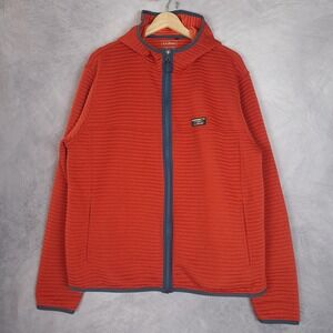 LL Bean Jacket Mens XL Orange Airlight Knit Full Zip Slightly Fitted Lightweight